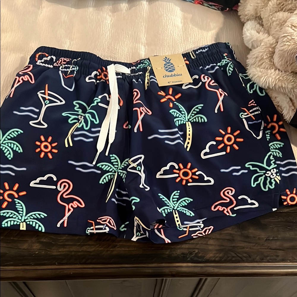 Chubbies Blue Athletic Shorts with Elastic Waistband